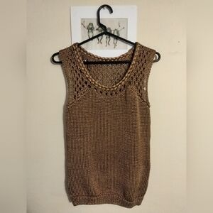 Banana Republic Bronze Metallic Knit Vest